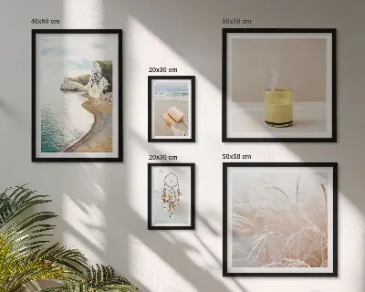 Conjunto de 5 quadros com moldura com temas relaxantes para livros