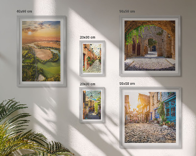 Conjunto de 5 quadros decorativos Ruas encantadoras e pitorescas