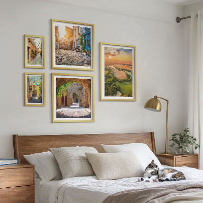 Conjunto de 5 quadros decorativos Ruas encantadoras e pitorescas