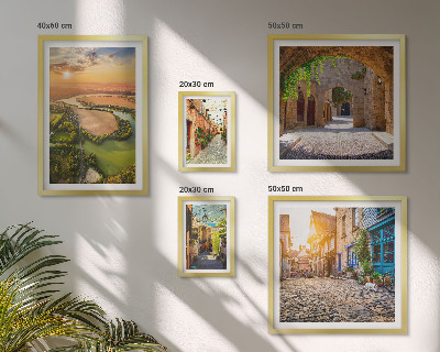 Conjunto de 5 quadros decorativos Ruas encantadoras e pitorescas