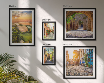 Conjunto de 5 quadros decorativos Ruas encantadoras e pitorescas