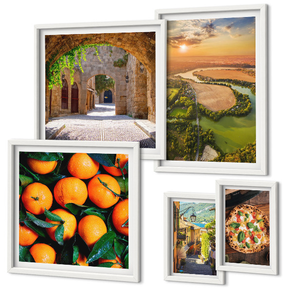 Galeria de parede Paisagens naturais com toques italianos