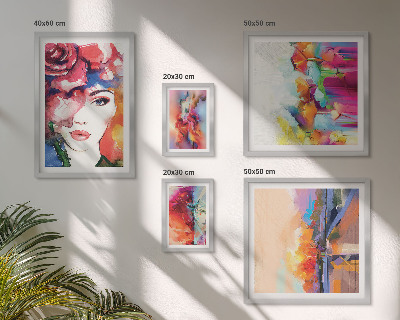 Parede galeria de quadros Retratos abstratos coloridos