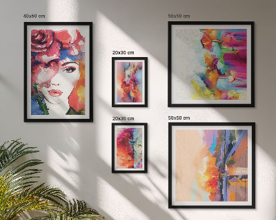 Parede galeria de quadros Retratos abstratos coloridos