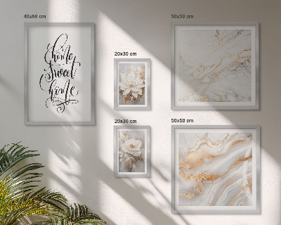 Conjunto de 5 quadros decorativos Interior elegante em mármore com flores