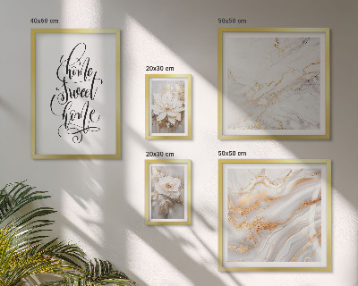 Conjunto de 5 quadros decorativos Interior elegante em mármore com flores