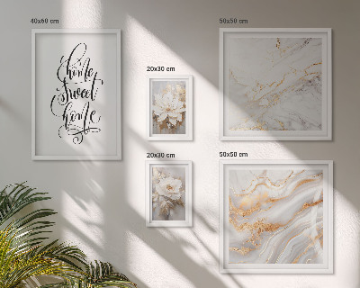 Conjunto de 5 quadros decorativos Interior elegante em mármore com flores