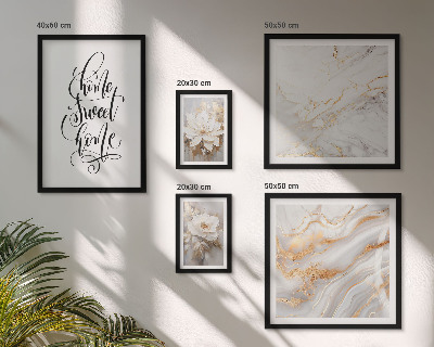 Conjunto de 5 quadros decorativos Interior elegante em mármore com flores