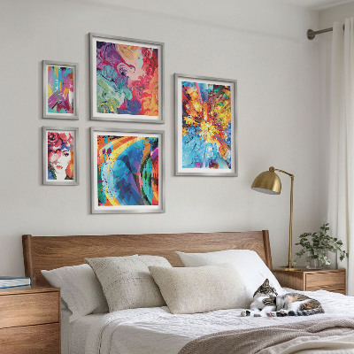 Parede galeria de quadros Composições abstratas e coloridas