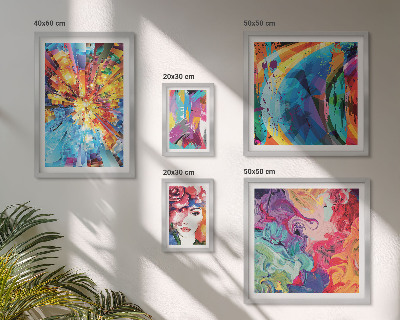 Parede galeria de quadros Composições abstratas e coloridas