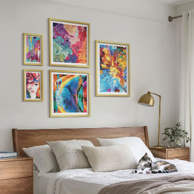 Parede galeria de quadros Composições abstratas e coloridas