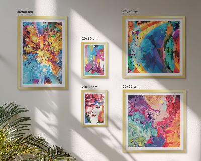 Parede galeria de quadros Composições abstratas e coloridas