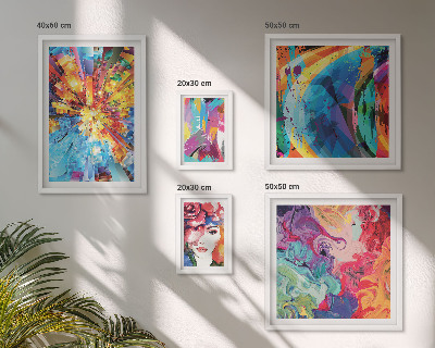 Parede galeria de quadros Composições abstratas e coloridas