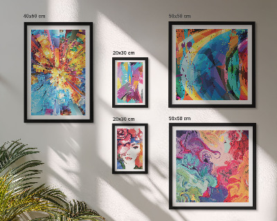Parede galeria de quadros Composições abstratas e coloridas
