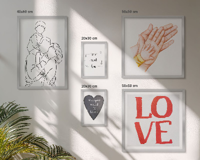 Conjunto de 5 quadros decorativos Família, amor, carinho, felicidade