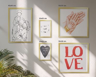 Conjunto de 5 quadros decorativos Família, amor, carinho, felicidade