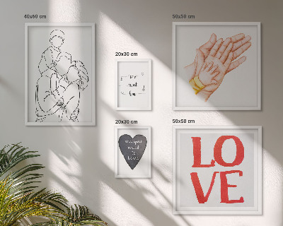 Conjunto de 5 quadros decorativos Família, amor, carinho, felicidade