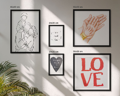Conjunto de 5 quadros decorativos Família, amor, carinho, felicidade