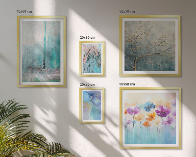 Parede galeria de quadros paisagens abstratas flores