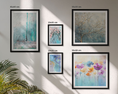 Parede galeria de quadros paisagens abstratas flores