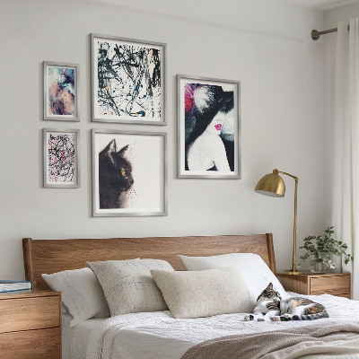 Conjunto de 5 quadros com moldura Retratos abstratos elegantes