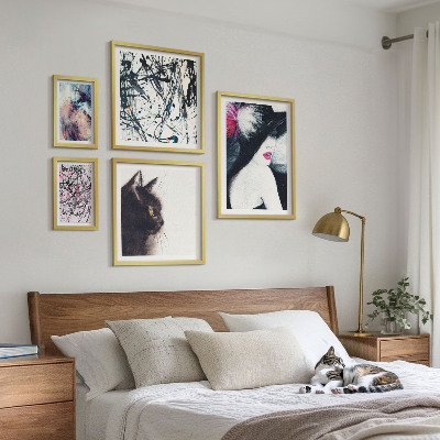 Conjunto de 5 quadros com moldura Retratos abstratos elegantes