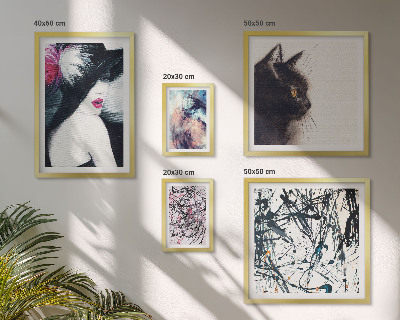 Conjunto de 5 quadros com moldura Retratos abstratos elegantes