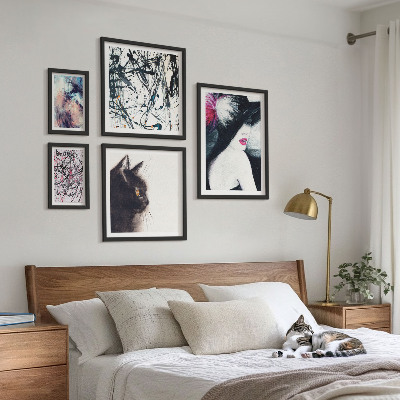 Conjunto de 5 quadros com moldura Retratos abstratos elegantes