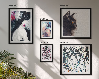 Conjunto de 5 quadros com moldura Retratos abstratos elegantes