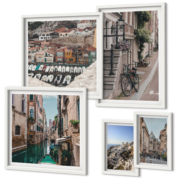 Galeria de parede Ruas europeias encantadoras