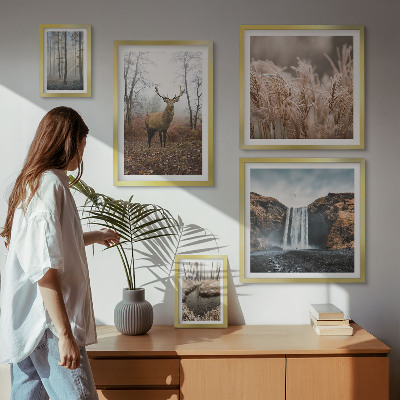 Parede galeria de quadros paisagens da vida selvagem