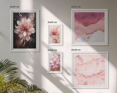 Conjunto de 5 quadros com moldura Arranjos florais cor-de-rosa