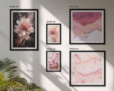 Conjunto de 5 quadros com moldura Arranjos florais cor-de-rosa