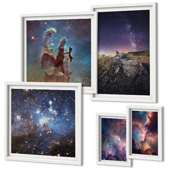 Parede galeria de quadros Paisagens cósmicas de galáxias