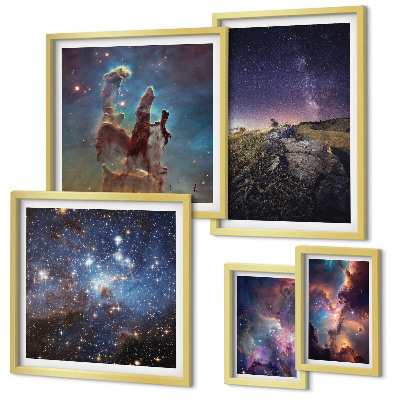 Parede galeria de quadros Paisagens cósmicas de galáxias