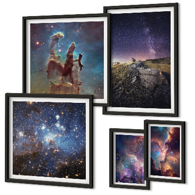 Parede galeria de quadros Paisagens cósmicas de galáxias