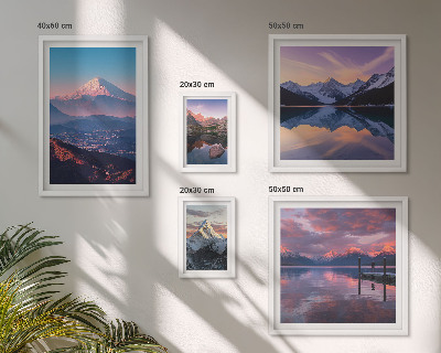 Conjunto de 5 quadros decorativos Vistas das montanhas, picos pitorescos