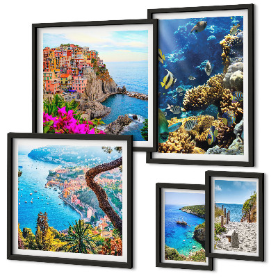 Galeria de parede Paisagens litorâneas, peixes, praias