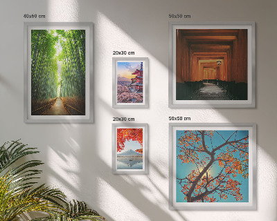 Parede galeria de quadros Paisagens de flores de bambu do Japão