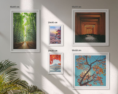 Parede galeria de quadros Paisagens de flores de bambu do Japão