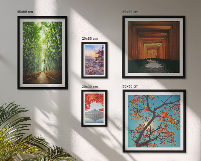 Parede galeria de quadros Paisagens de flores de bambu do Japão