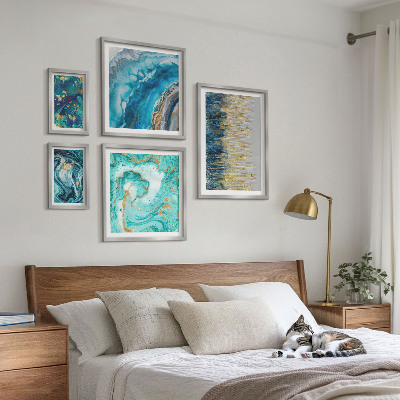 Galeria de parede Composições abstratas em azul