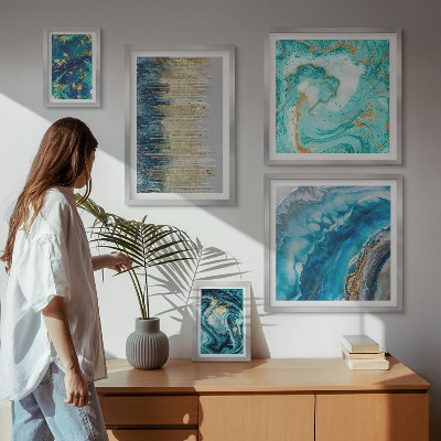 Galeria de parede Composições abstratas em azul