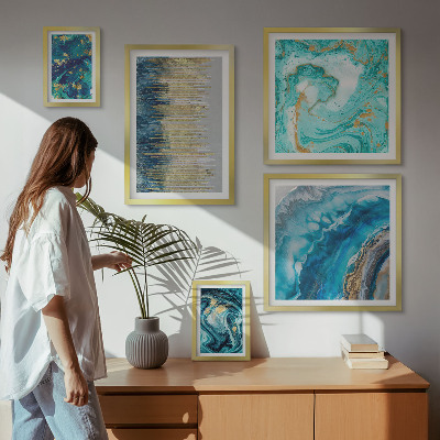 Galeria de parede Composições abstratas em azul