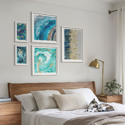 Galeria de parede Composições abstratas em azul