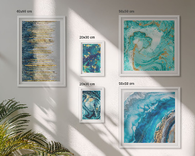 Galeria de parede Composições abstratas em azul