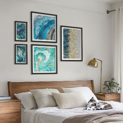 Galeria de parede Composições abstratas em azul