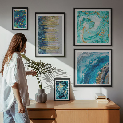 Galeria de parede Composições abstratas em azul