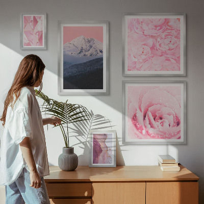 Parede galeria de quadros Paisagens cor-de-rosa flores modernas