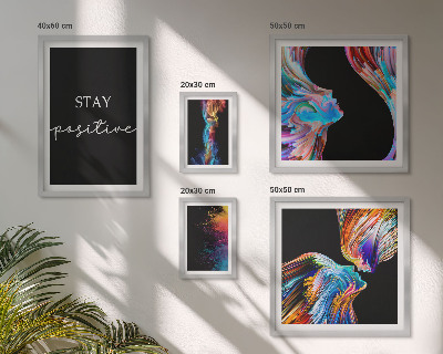 Conjunto de 5 quadros com moldura Abstrações coloridas e positivas